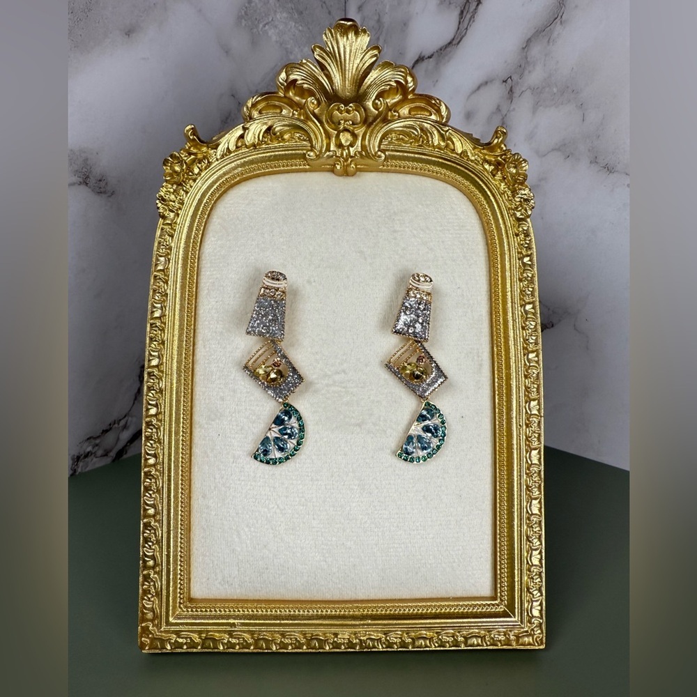 Tequila Cocktail Statement Earrings | Salt Tequila Lime Holiday Earrings | NWT